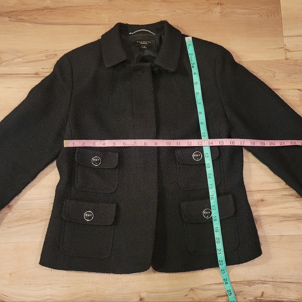Talbots Black Wool Blend Hidden Button Jacket Bla… - image 5
